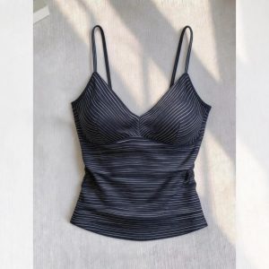 Women's Striped V-Neck Camisole Tank Top Slim Fit Summer 2026
